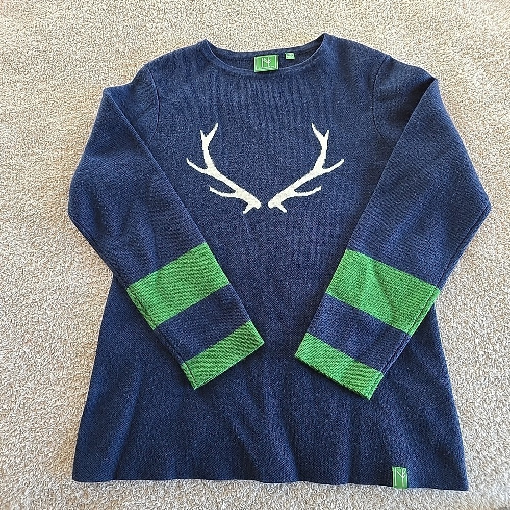 NEVE BY CK BRADLEY Antler Sweater Blue/green Women's Size M Medium‎ Wool Blend